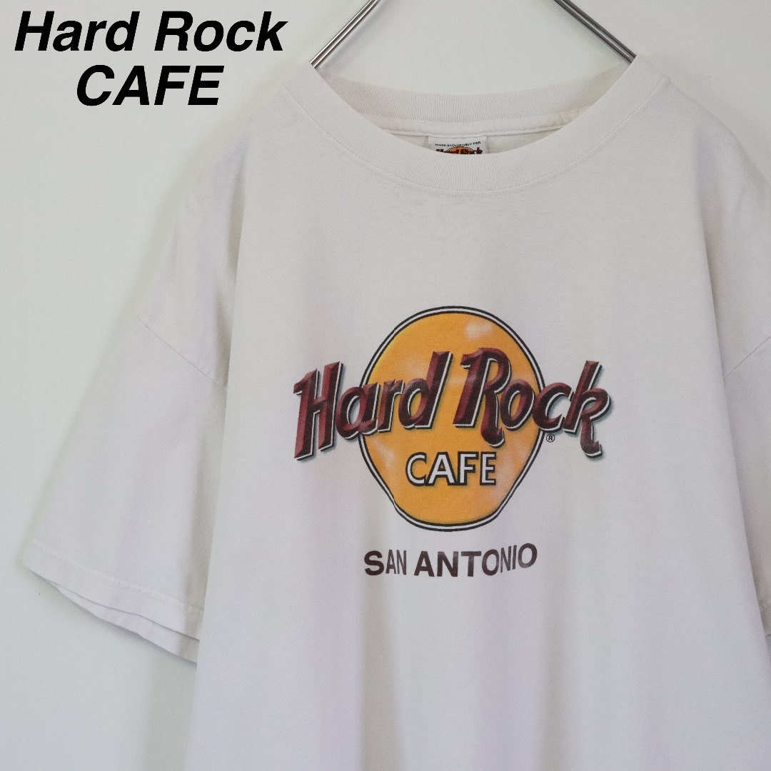 Hard Rock CAFE(ハードロックカフェ)の【大人気】ハードロックカフェ／Tシャツ　L〜XL相当　デカロゴ　サンアントニオ メンズのトップス(Tシャツ/カットソー(半袖/袖なし))の商品写真