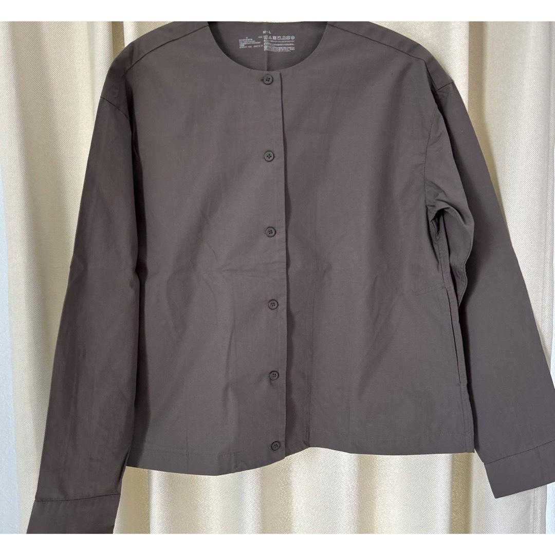 MUJI (無印良品)(ムジルシリョウヒン)の無印良品　ノーカラーシャツジャケット レディースのトップス(シャツ/ブラウス(長袖/七分))の商品写真