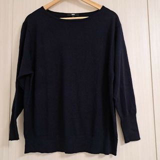 ユニクロ(UNIQLO)のUNIQLO　ネイビー　セーター　トップス　Ｌサイズ(ニット/セーター)