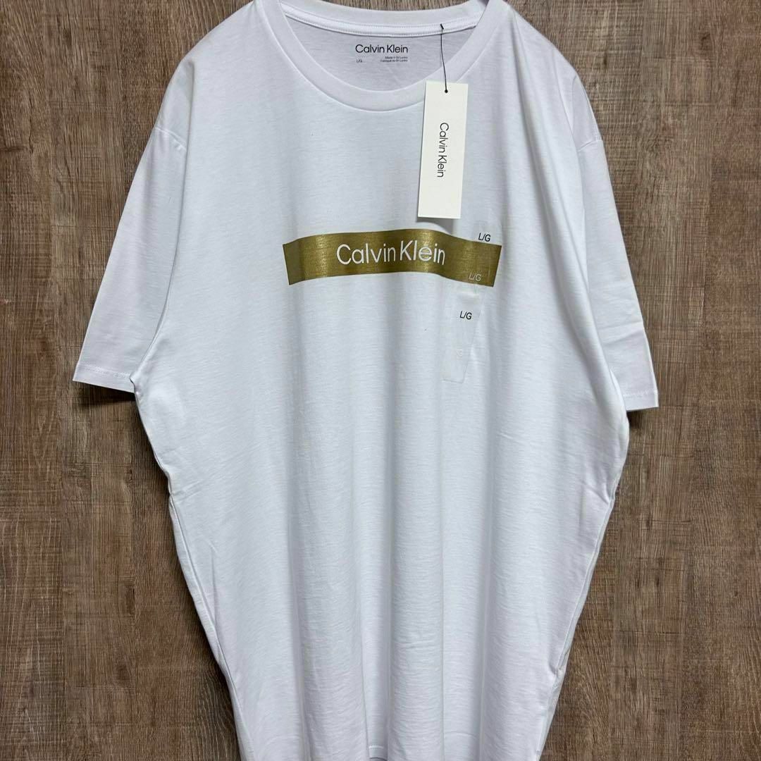 Calvin Klein(カルバンクライン)の【新品】Calvin Klein カルバンクライン　Tシャツ　ボックスロゴ　L メンズのトップス(Tシャツ/カットソー(半袖/袖なし))の商品写真