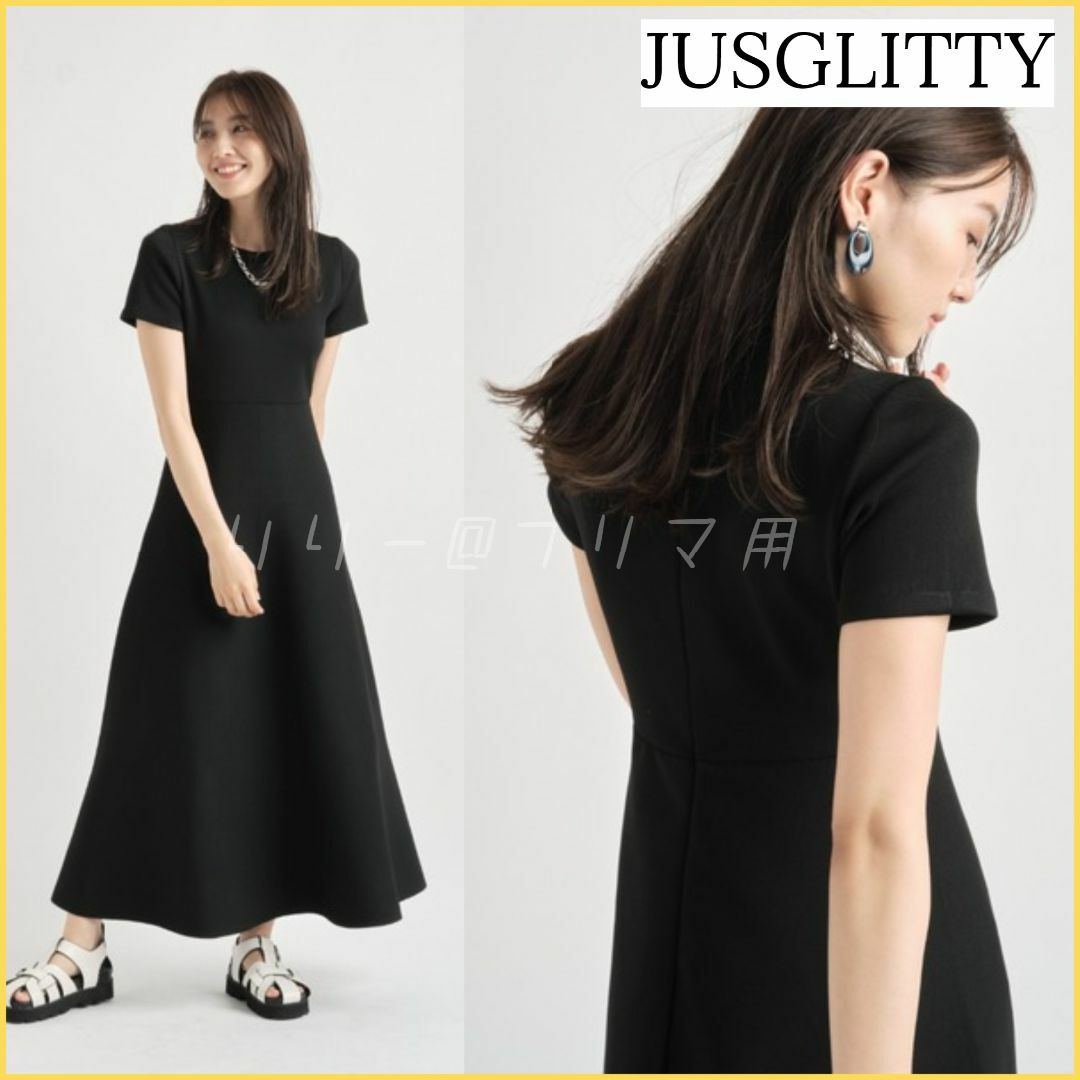 JUSGLITTY(ジャスグリッティー)のJUSGLITTY 22SS 半袖レディニットワンピース ジャスグリッティー レディースのワンピース(ロングワンピース/マキシワンピース)の商品写真