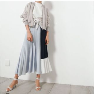 ルシェルブルー(LE CIEL BLEU)の【LE CIEL BLEU】Blocking Pleated Skirt 36(ロングスカート)