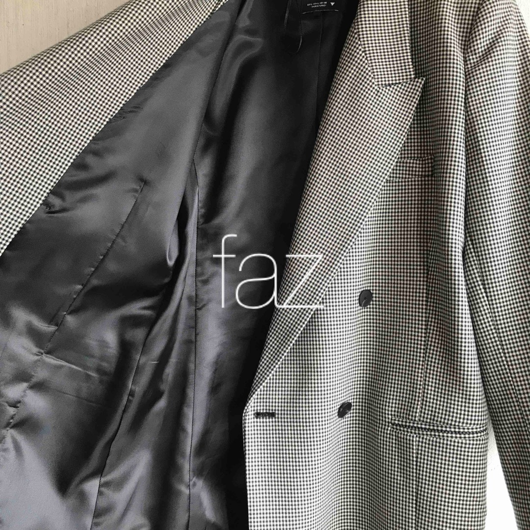 ZARA(ザラ)のZARA  ザラ　ダブルブレストブレザー　ジャケット　チェック レディースのジャケット/アウター(テーラードジャケット)の商品写真