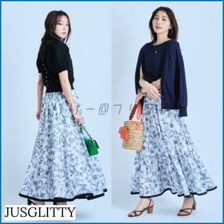 ジャスグリッティー(JUSGLITTY)のJUSGLITTY 22SS フラワーティアードスカート ジャスグリッティー(ロングスカート)