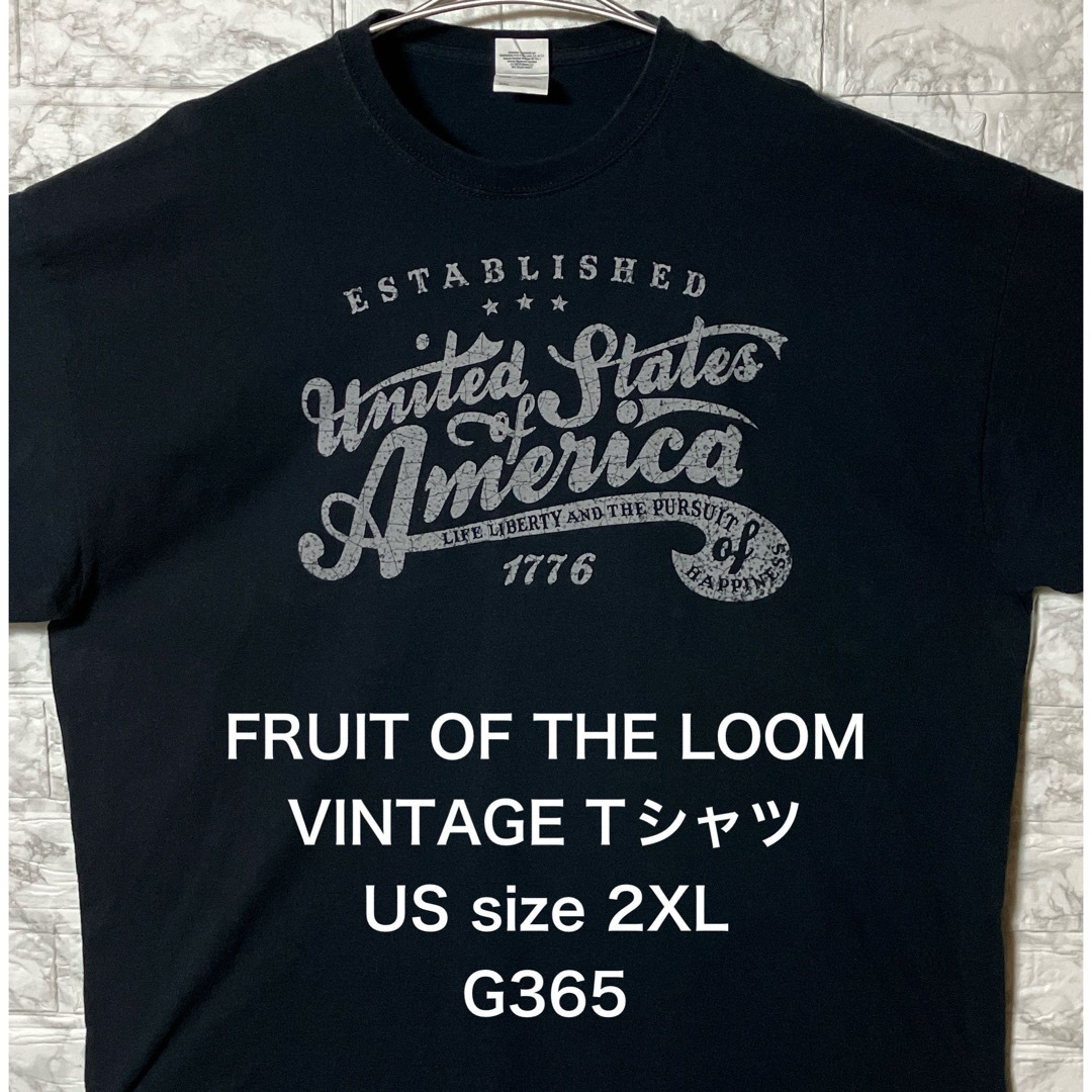 FRUIT OF THE LOOM(フルーツオブザルーム)のアメリカ古着 FRUIT OF THE LOOM 2XLsizeブラックTシャツ メンズのトップス(Tシャツ/カットソー(半袖/袖なし))の商品写真