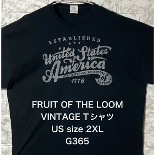 フルーツオブザルーム(FRUIT OF THE LOOM)のアメリカ古着 FRUIT OF THE LOOM 2XLsizeブラックTシャツ(Tシャツ/カットソー(半袖/袖なし))