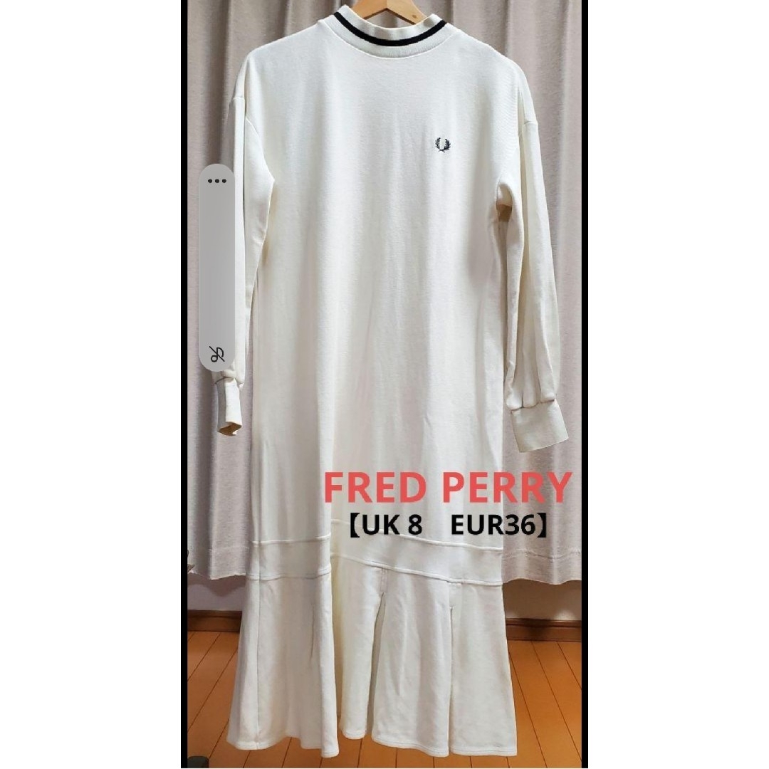 FRED PERRY(フレッドペリー)のお値下げ☆フレッドペリーロングワンピース　白×黒サイズ表記 UK8 EUR36 レディースのワンピース(ロングワンピース/マキシワンピース)の商品写真