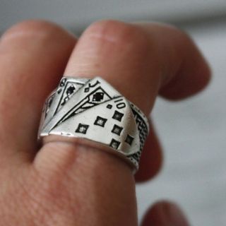トランプ デザイン 指輪 メンズ 男性 シルバー(リング(指輪))