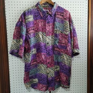 ヴィンテージ(VINTAGE)のシルク 総柄 シャツ ヴィンテージ サーフ　古着　ゆるダボ　XL(シャツ)