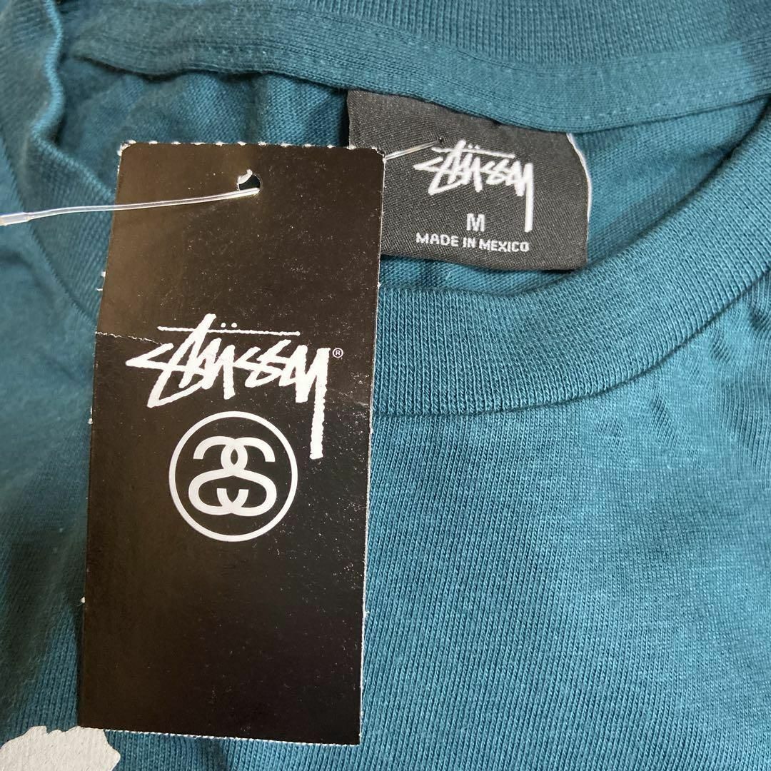 STUSSY(ステューシー)の【タグ付き、ワールドツアー】stussy両面プリントロゴTシャツ緑ストリートM メンズのトップス(Tシャツ/カットソー(半袖/袖なし))の商品写真