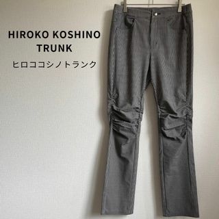 ヒロココシノ(HIROKO KOSHINO)のヒロココシノトランク イージーパンツ ギンガムチェック 総柄 日本製 膝くしゅ(カジュアルパンツ)