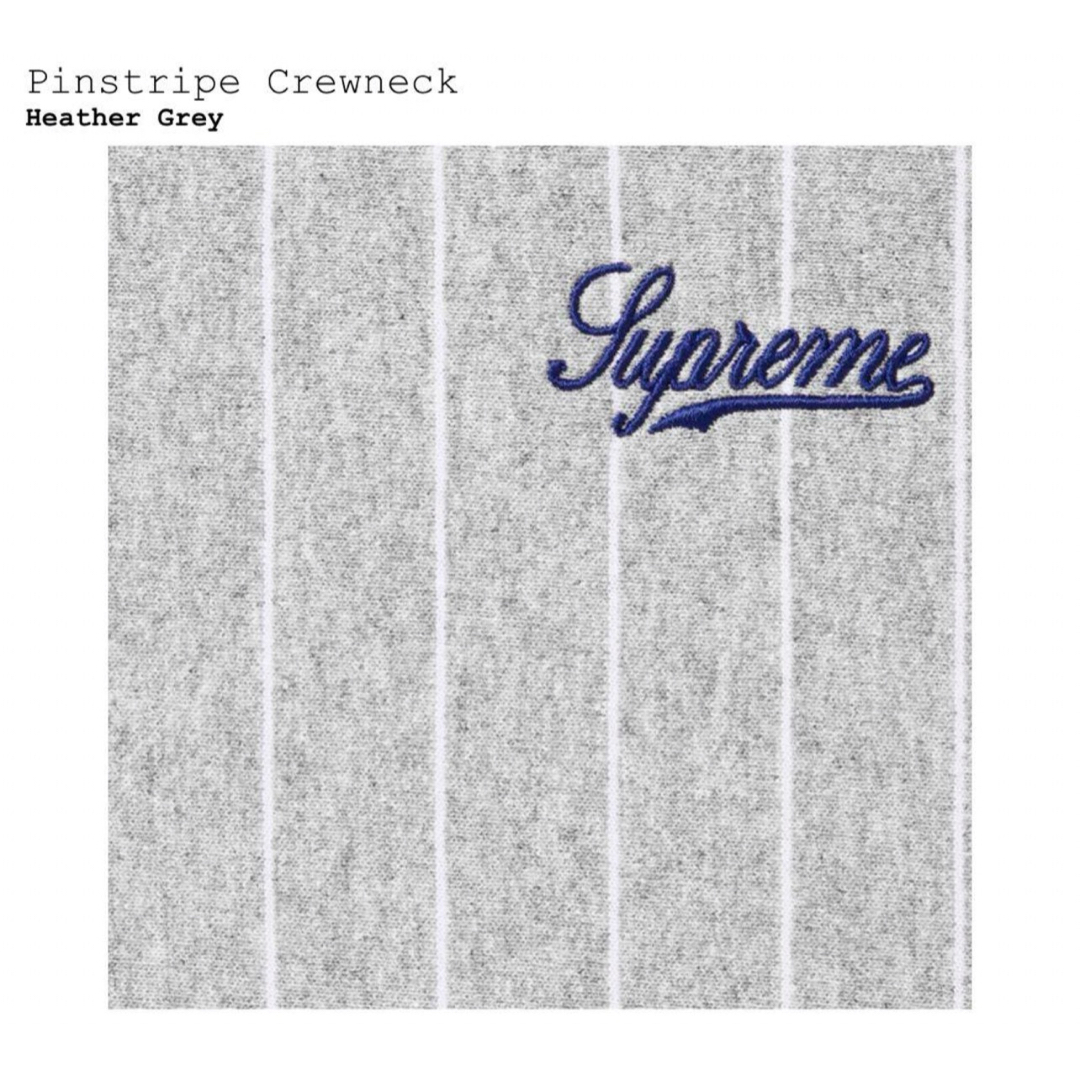 Supreme(シュプリーム)のXLサイズ Pinstripe Crewneck グレー メンズのトップス(スウェット)の商品写真