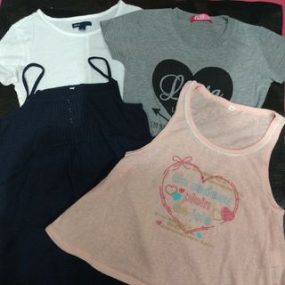 140 女の子半袖 Tシャツ チュニック セット(Tシャツ(半袖/袖なし))