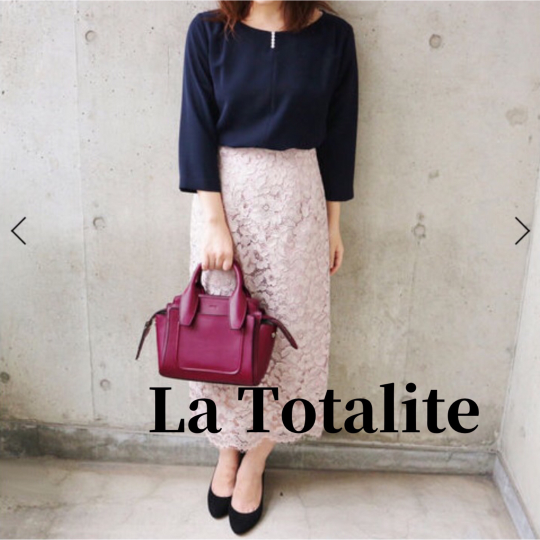 La TOTALITE(ラトータリテ)のLa TOTALITE ラトータリテ  フラワーレースミモレスカート スカート レディースのスカート(ひざ丈スカート)の商品写真