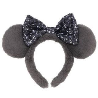 ディズニー(Disney)のディズニー　ミニー　カチューシャ　もこもこ　グレー(キャラクターグッズ)