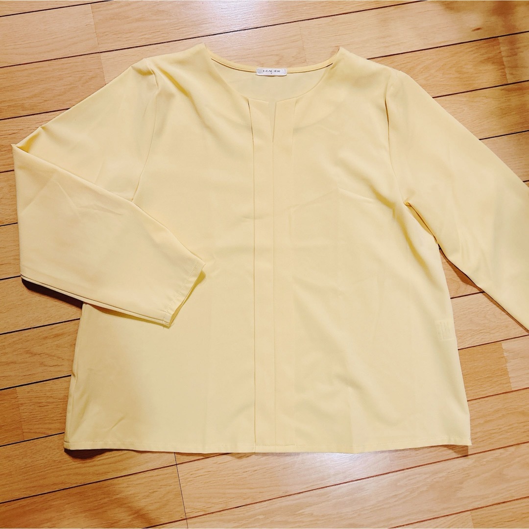 きれいめ ブラウス スーツ インナー イエロー 黄色 さわやか 開運 レディースのトップス(シャツ/ブラウス(長袖/七分))の商品写真