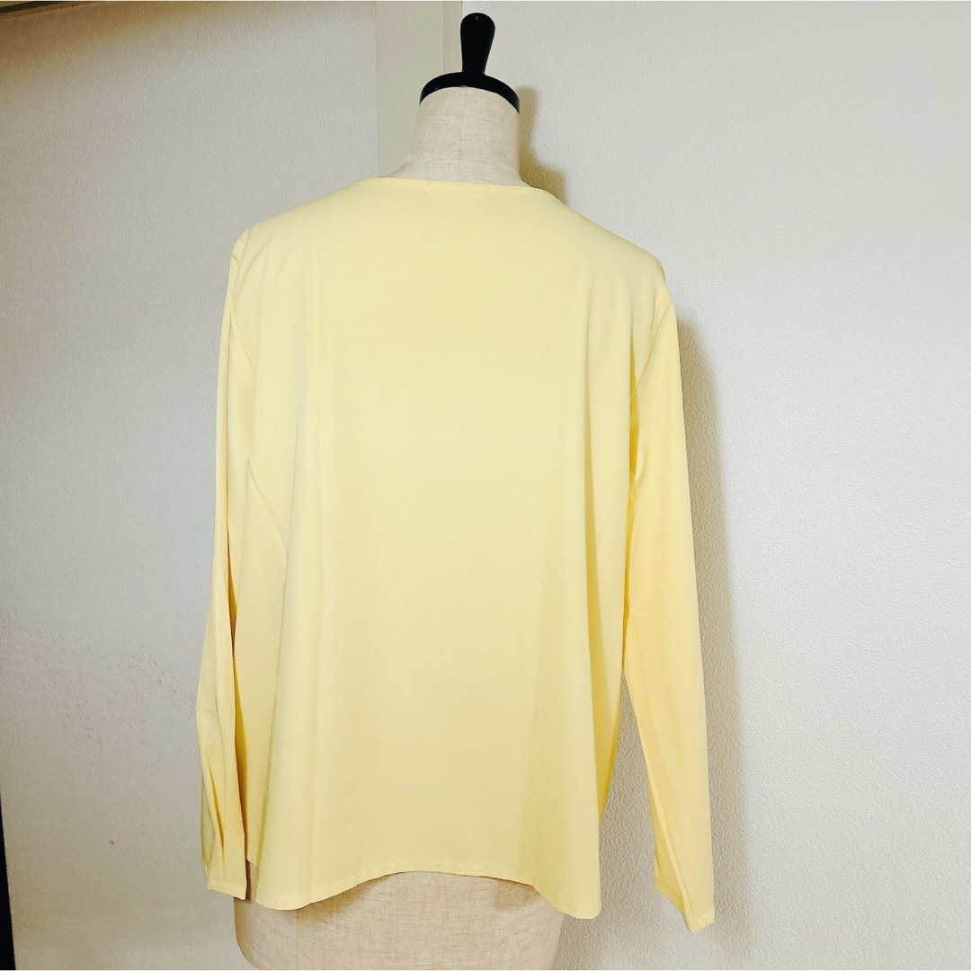 きれいめ ブラウス スーツ インナー イエロー 黄色 さわやか 開運 レディースのトップス(シャツ/ブラウス(長袖/七分))の商品写真