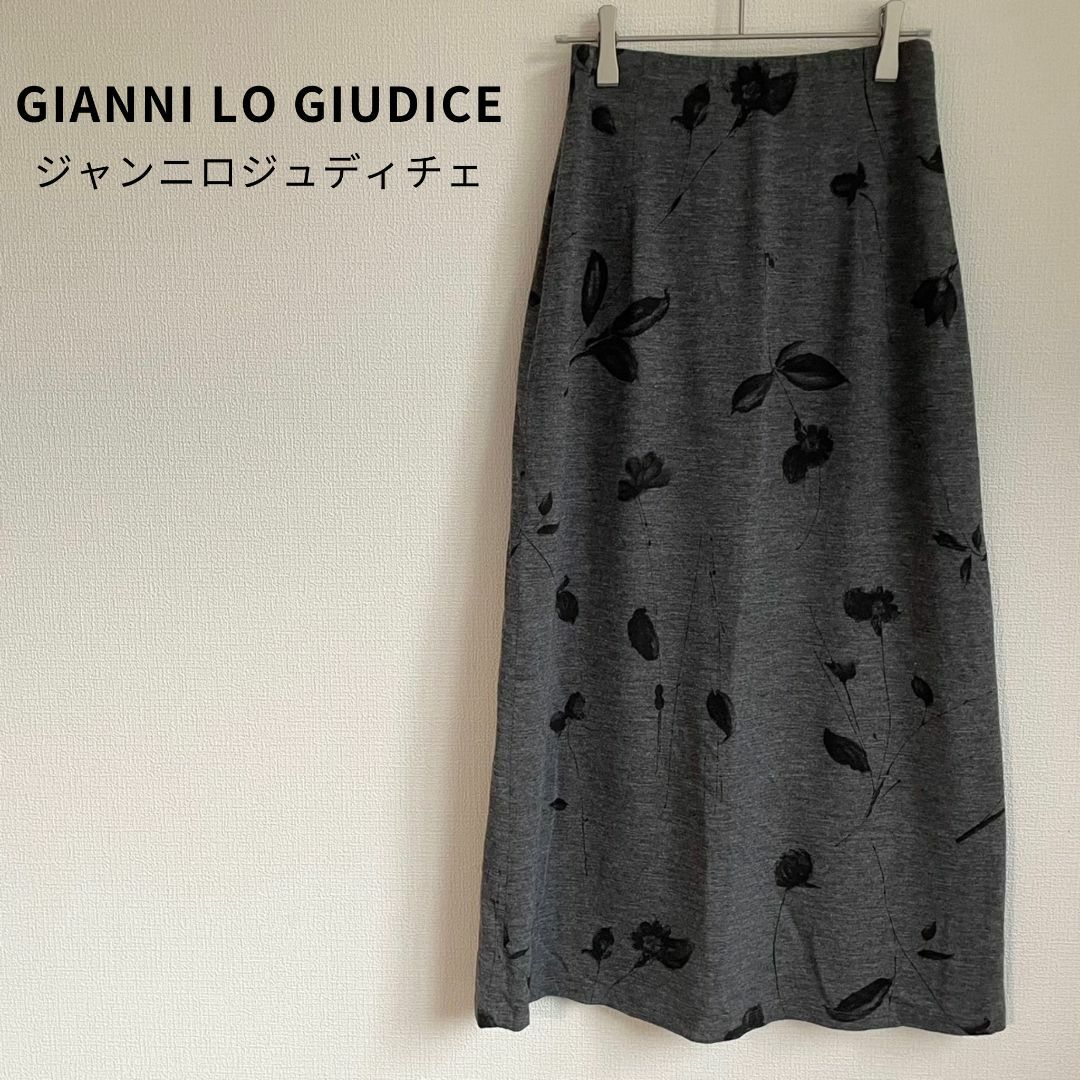 GIANNI LO GIUDICE(ジャンニロジュディチェ)のジャンニロジュディ ロングスカート Aライン タイト ポリノジック ウエストゴム レディースのスカート(ロングスカート)の商品写真