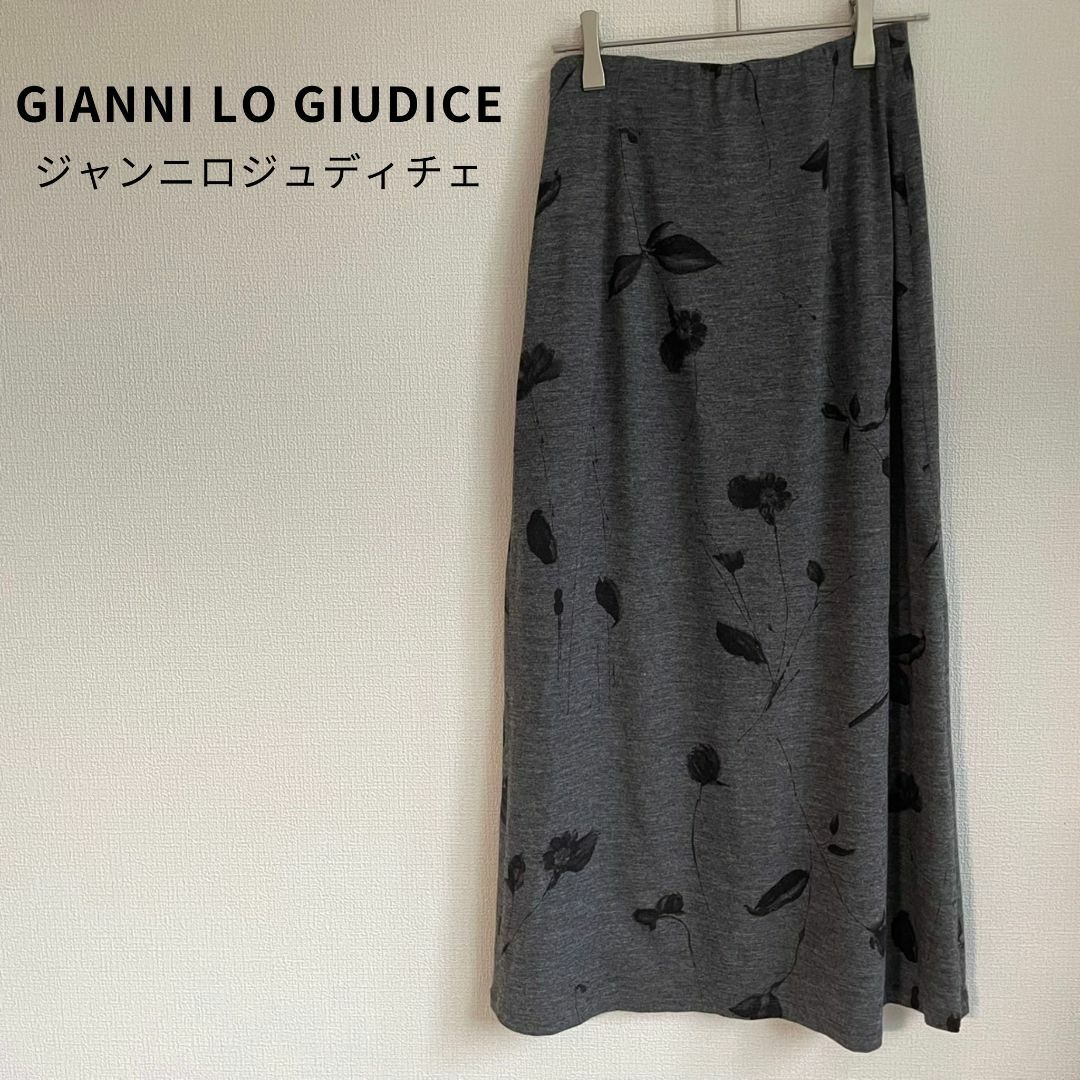 GIANNI LO GIUDICE(ジャンニロジュディチェ)のジャンニロジュディ ロングスカート Aライン タイト ポリノジック ウエストゴム レディースのスカート(ロングスカート)の商品写真