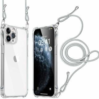 iPhone 11promax ケース クリア ショルダー 耐衝撃 レンズ保護 (その他)