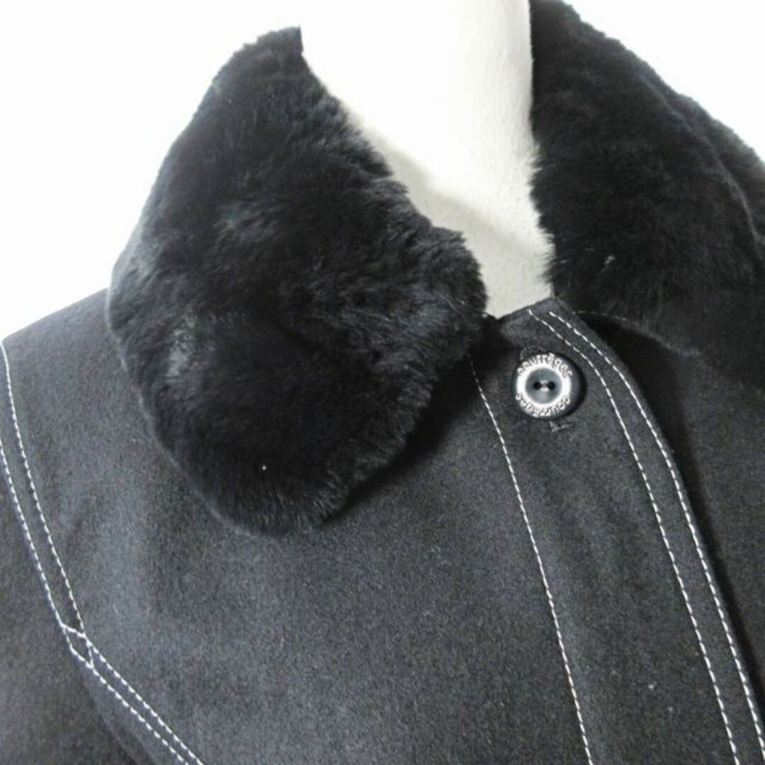 Courreges(クレージュ)のクレージュ ステンカラー ショート コート ジャケット ウール アンゴラ混 黒9 レディースのジャケット/アウター(その他)の商品写真
