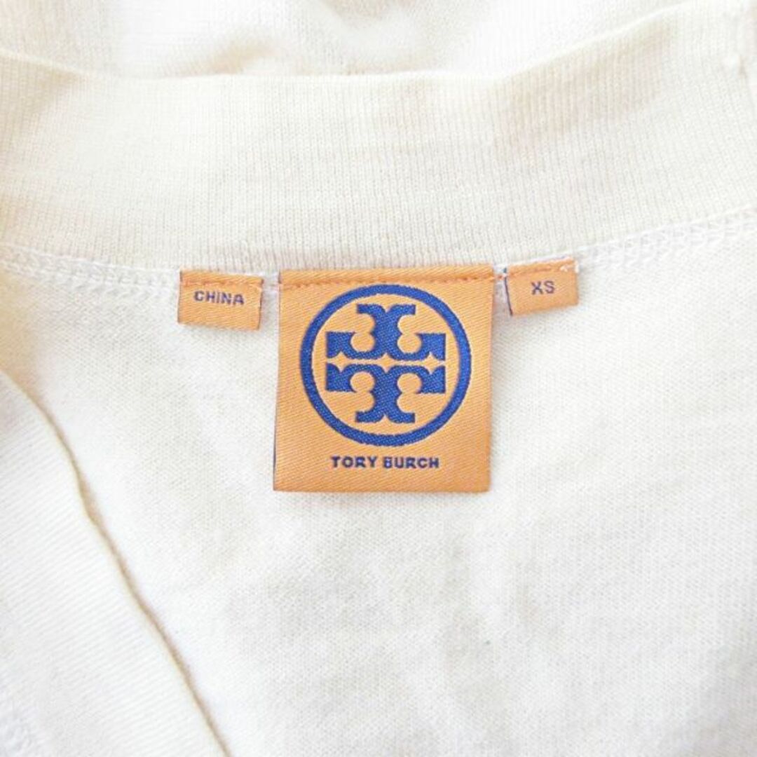 Tory Burch(トリーバーチ)のトリーバーチ カーディガン ニット 長袖 ウール ロゴボタン ベージュ XS レディースのトップス(カーディガン)の商品写真