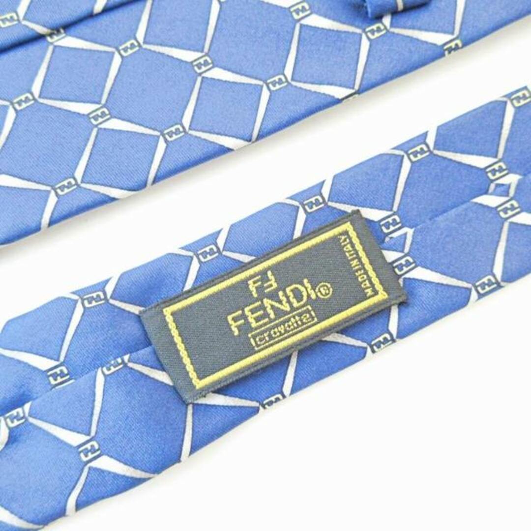FENDI(フェンディ)のフェンディ FENDI ネクタイ カジュアル 総柄 総シルク 青 ■GY14 メンズのファッション小物(ネクタイ)の商品写真
