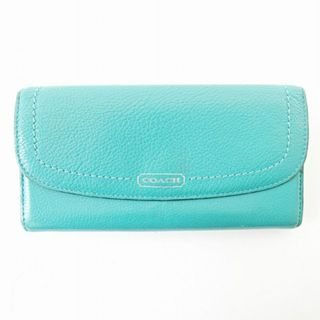 コーチ(COACH)のコーチ COACH 長財布 ロングウォレット レザー グリーン 緑(財布)