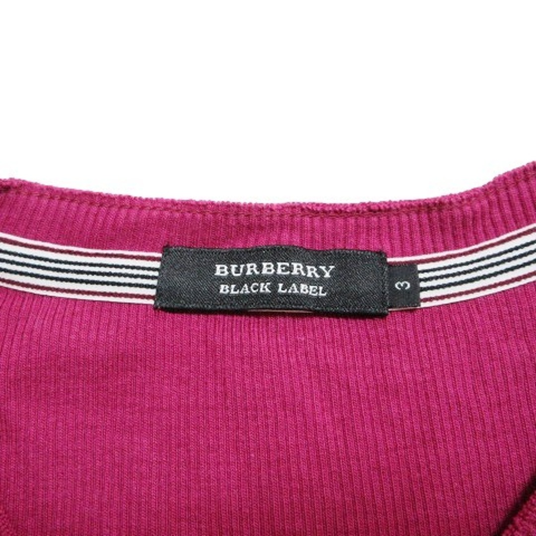 BURBERRY BLACK LABEL(バーバリーブラックレーベル)のバーバリーブラックレーベル リブ Tシャツ 長袖 カットソー 3 ■GY14 メンズのトップス(Tシャツ/カットソー(七分/長袖))の商品写真