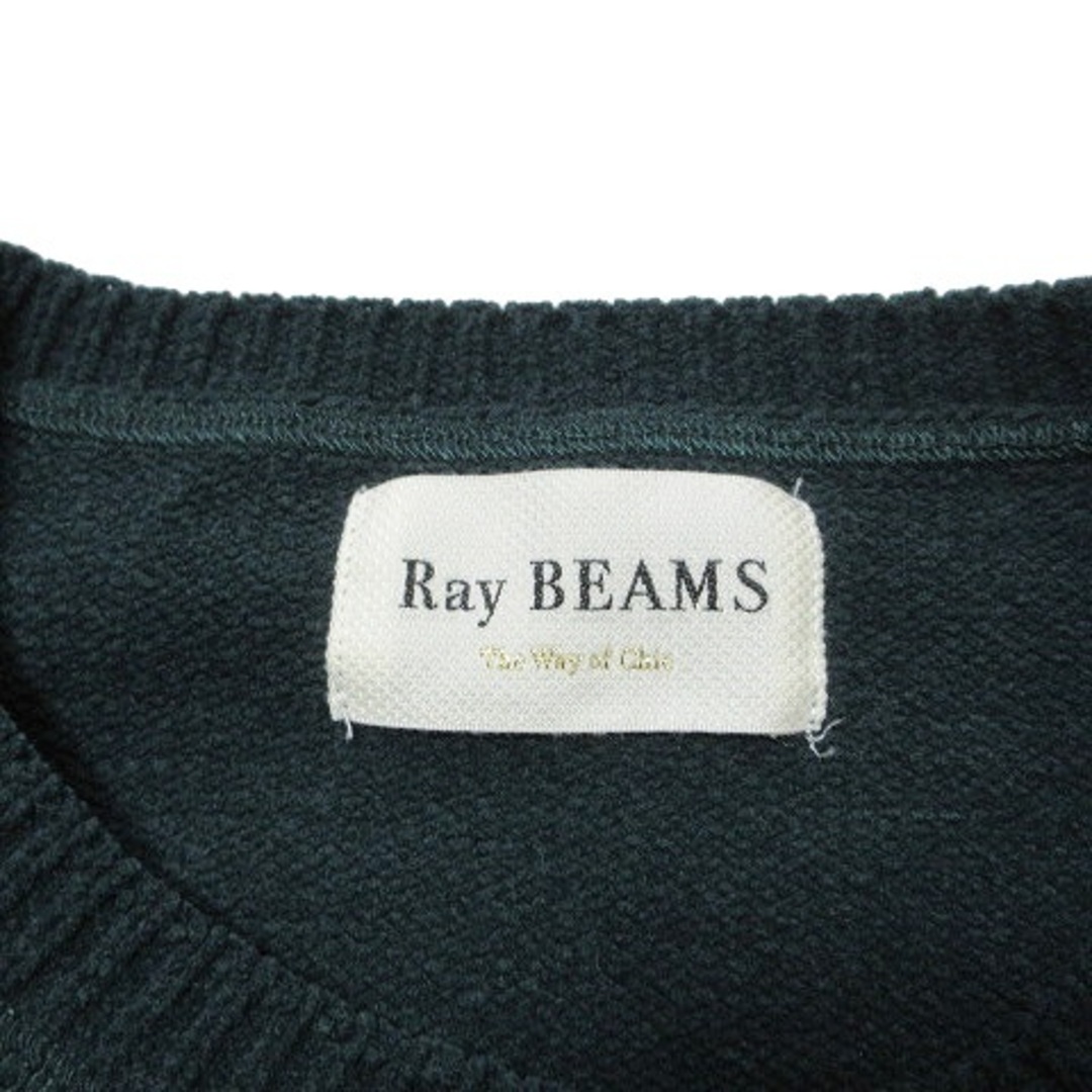 Ray BEAMS(レイビームス)のレイビームス 長袖 ニット セーター ペプラム 厚手 緑 ■GY14 レディースのトップス(ニット/セーター)の商品写真