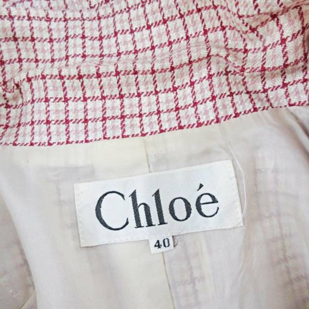 Chloe(クロエ)のクロエ ヴィンテージ セットアップ スカート スーツ ツイード チェック柄 40 レディースのフォーマル/ドレス(スーツ)の商品写真