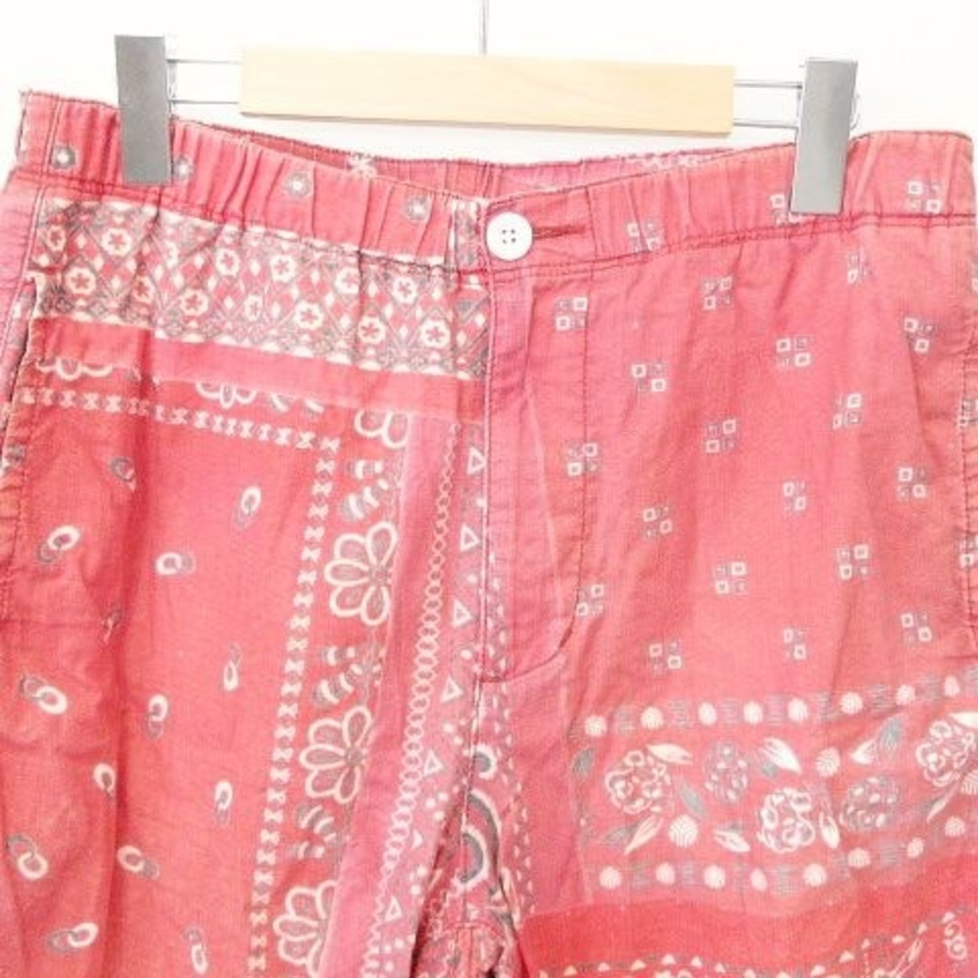 RADIALL(ラディアル)のラディアルショートパンツ ハーフ ボトムス ウエストゴム 総柄 薄手 L 赤 メンズのパンツ(ショートパンツ)の商品写真