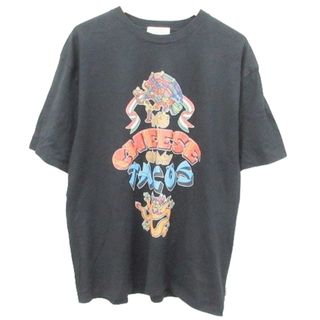 ラディアル(RADIALL)のラディアル プリント Tシャツ 半袖 クルーネック ストレッチ 薄手 XL 黒(Tシャツ/カットソー(半袖/袖なし))