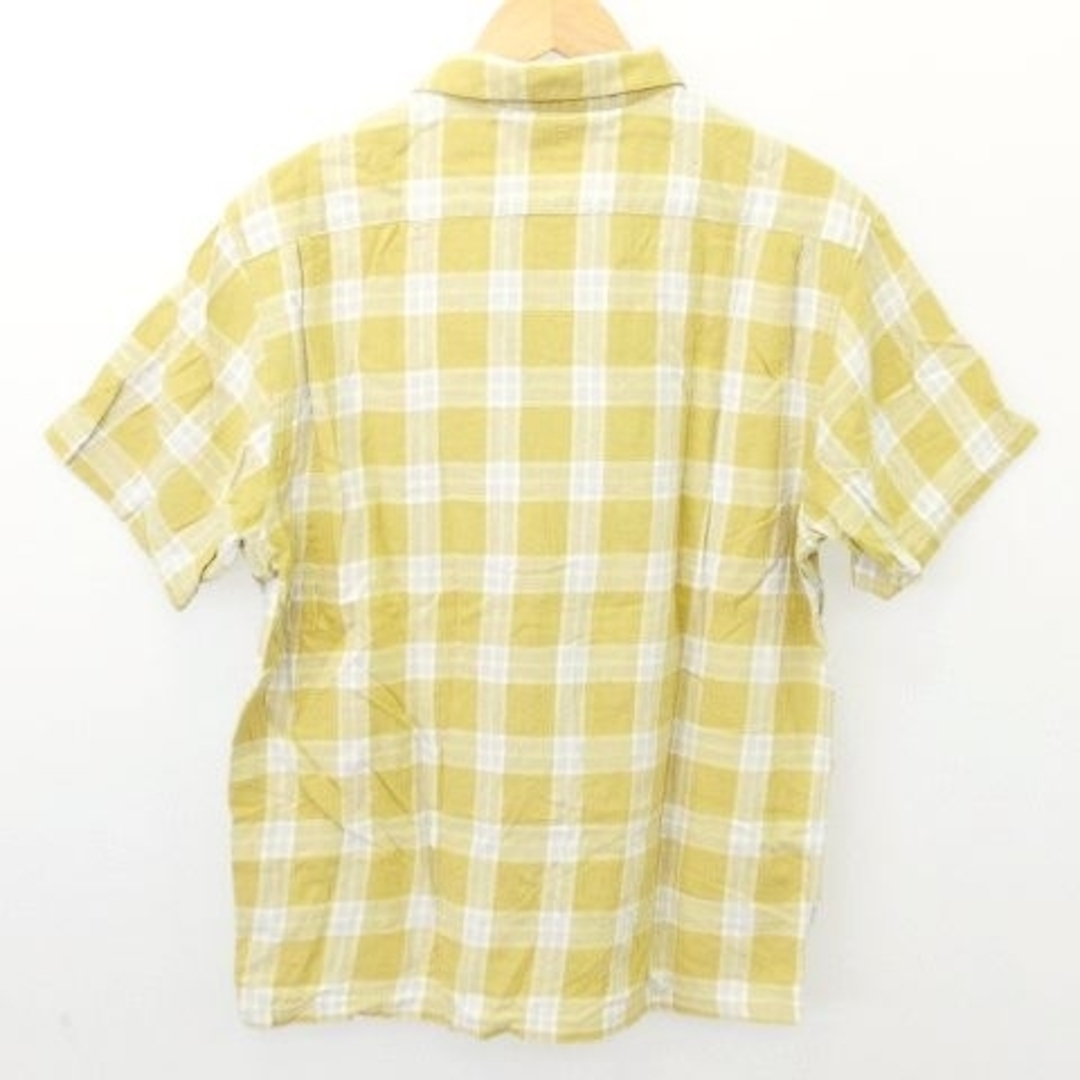 RADIALL(ラディアル)のラディアル シャツ シャツ 半袖 ネップ チェック柄 ポケット コットン L 黄 メンズのトップス(シャツ)の商品写真