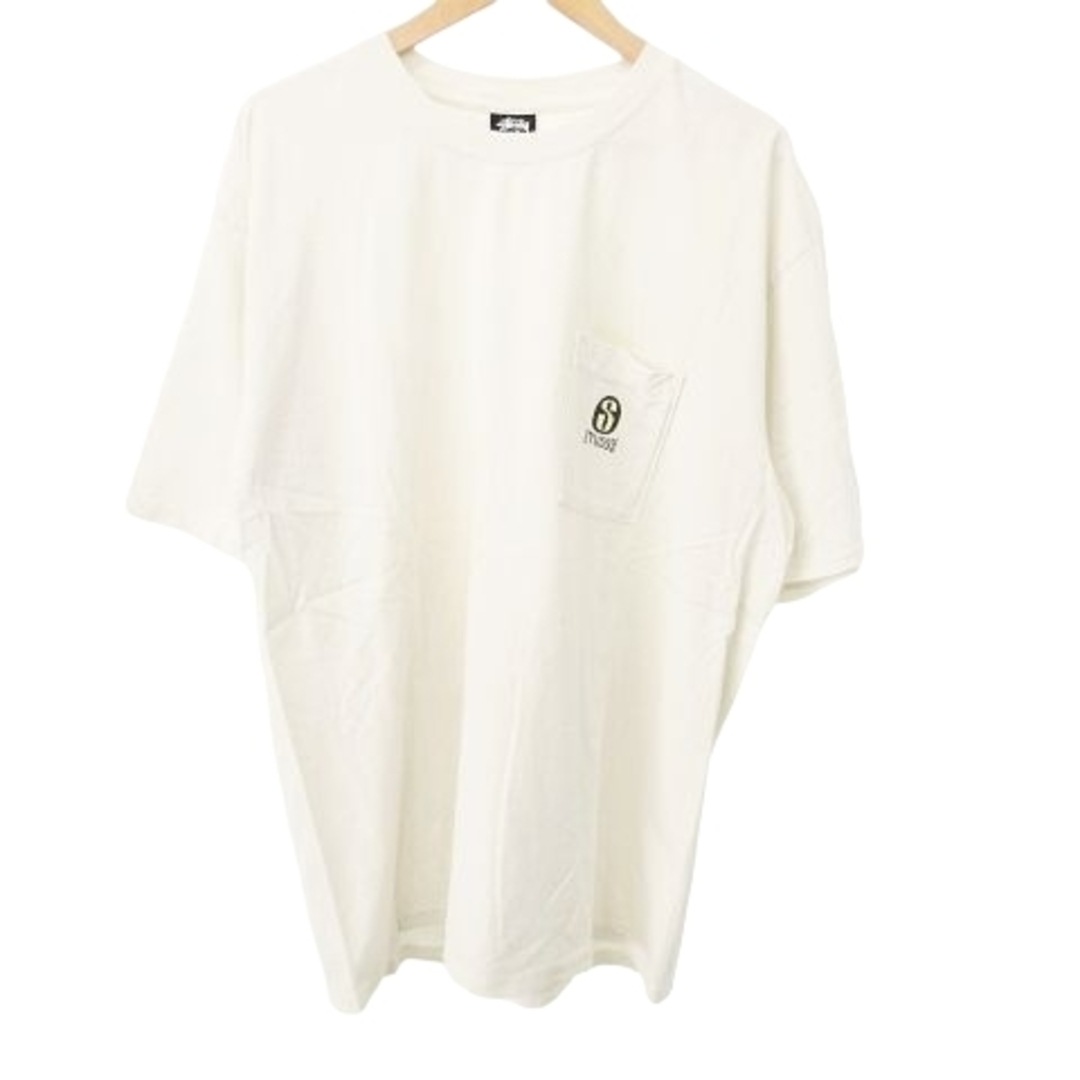 STUSSY(ステューシー)のステューシー 0548-22-7266 ポケット Tシャツ 半袖 ロゴ XL 白 メンズのトップス(Tシャツ/カットソー(半袖/袖なし))の商品写真
