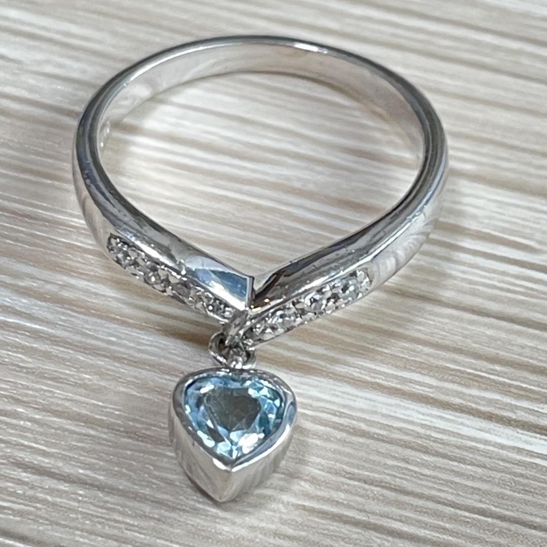 【美品 silver925】天然石 ハート リング レディースのアクセサリー(リング(指輪))の商品写真