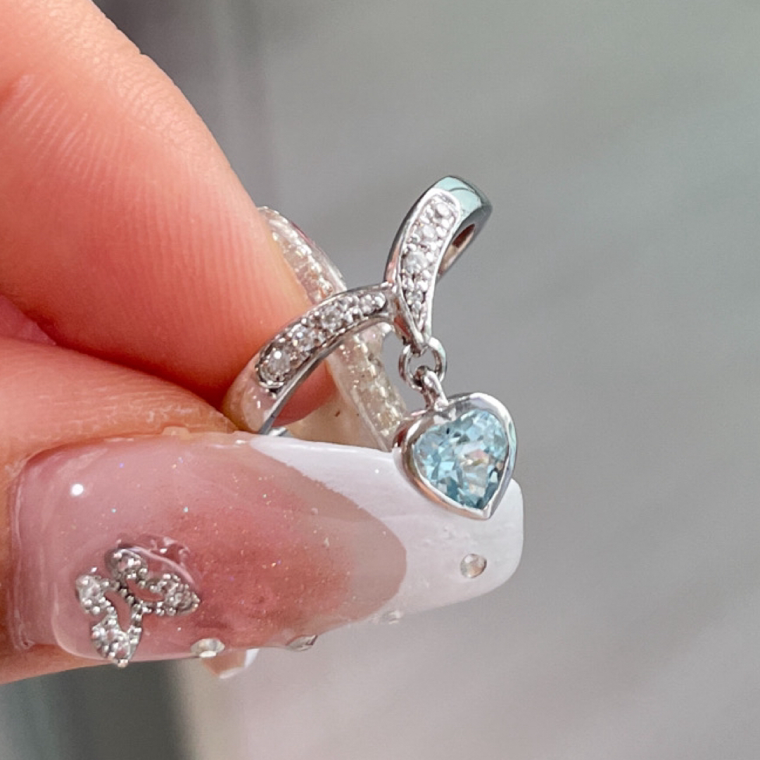 【美品 silver925】天然石 ハート リング レディースのアクセサリー(リング(指輪))の商品写真