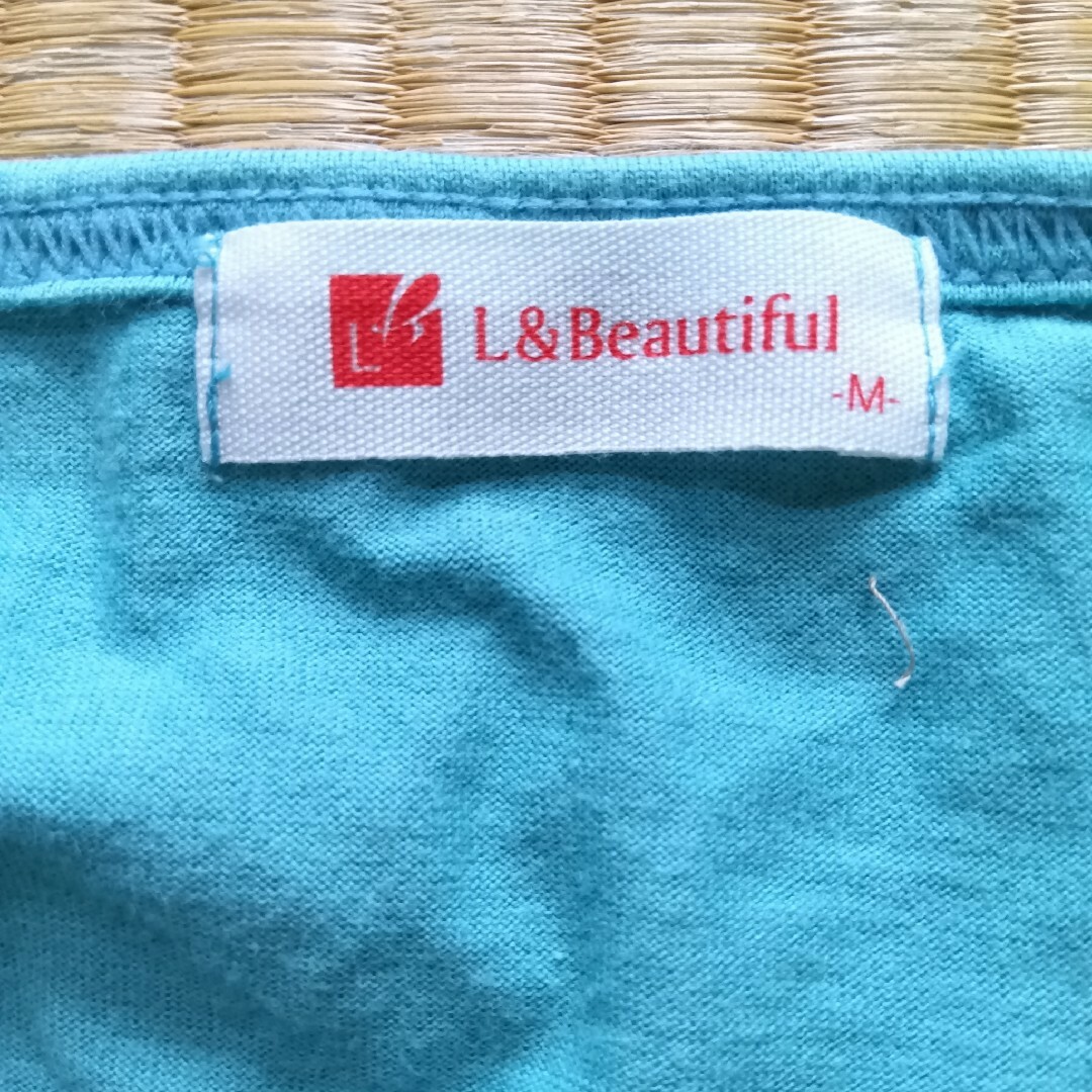 L＆Beautiful グリーン・ブルー七分袖カットソーM レディースのトップス(カットソー(長袖/七分))の商品写真