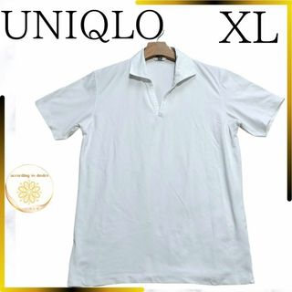 ユニクロ(UNIQLO)のユニクロ メンズ ポロシャツ 半袖 xl XL 白 綿 春 夏 ゴルフ(ポロシャツ)