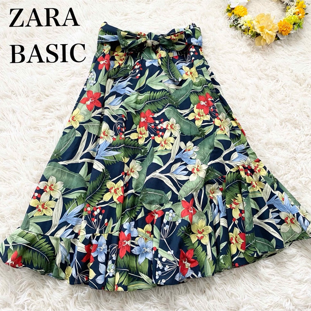 ZARA(ザラ)の【ZARA BASIC】ボタニカルプリントフレアスカート コットン100 S レディースのスカート(ロングスカート)の商品写真