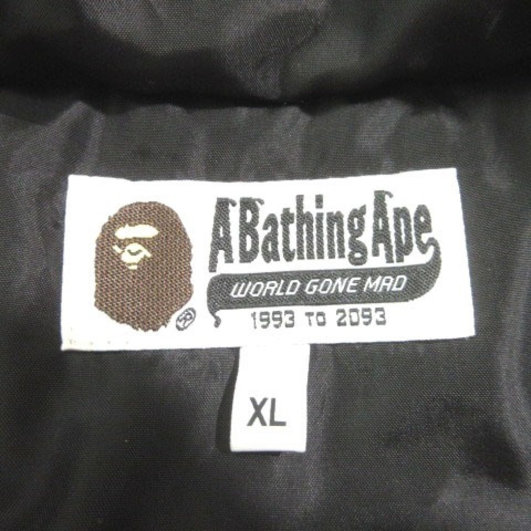 A BATHING APE(アベイシングエイプ)のアベイシングエイプ 中綿 ジャケット センターロゴ フード付き 長袖 XL 黒 メンズのジャケット/アウター(ブルゾン)の商品写真