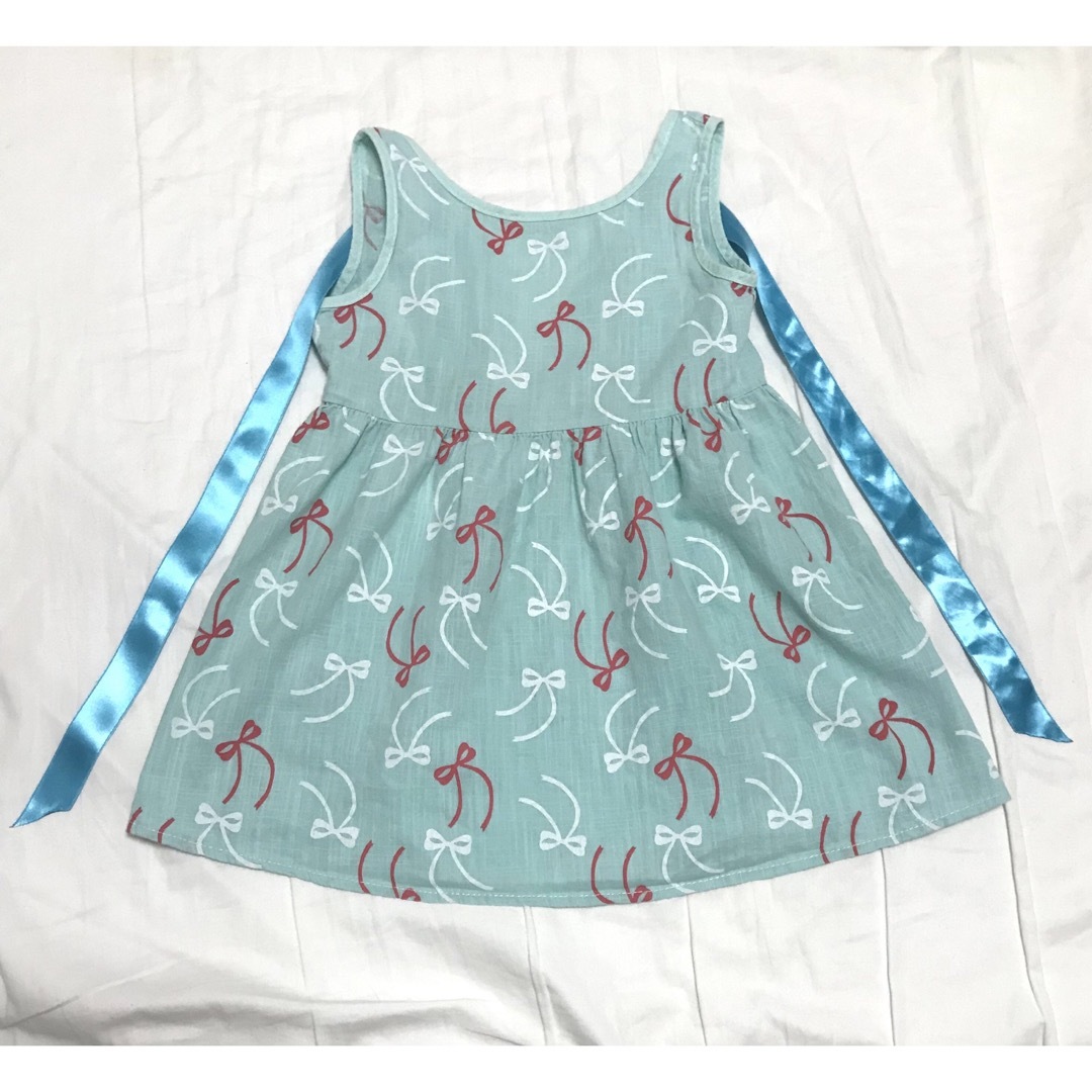 袖なしワンピース　背中リボン　100cm キッズ/ベビー/マタニティのキッズ服女の子用(90cm~)(ワンピース)の商品写真