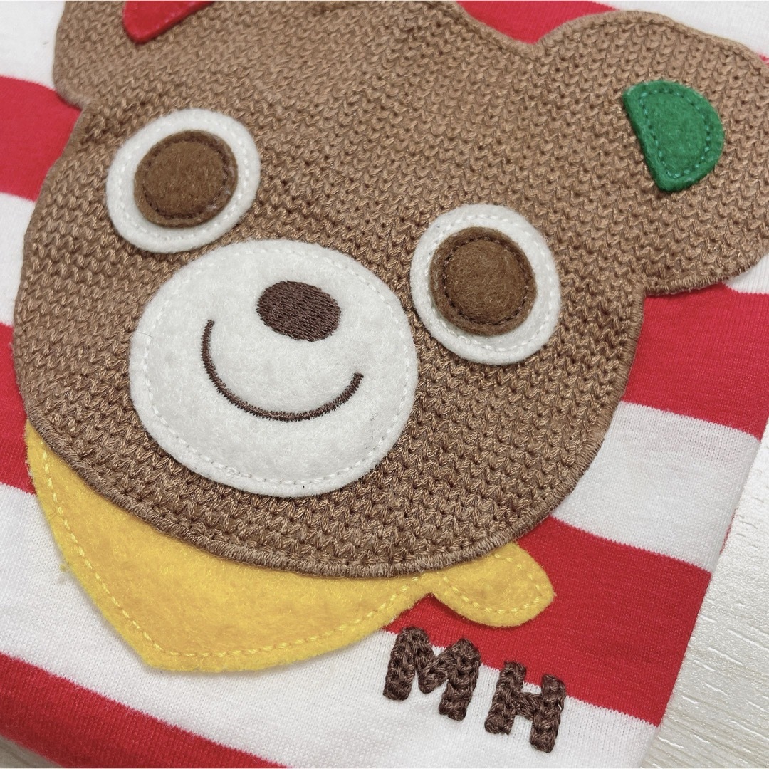 mikihouse(ミキハウス)のミキハウス　プッチーくん刺繍　ボーダーTシャツ　100cm キッズ/ベビー/マタニティのキッズ服男の子用(90cm~)(Tシャツ/カットソー)の商品写真