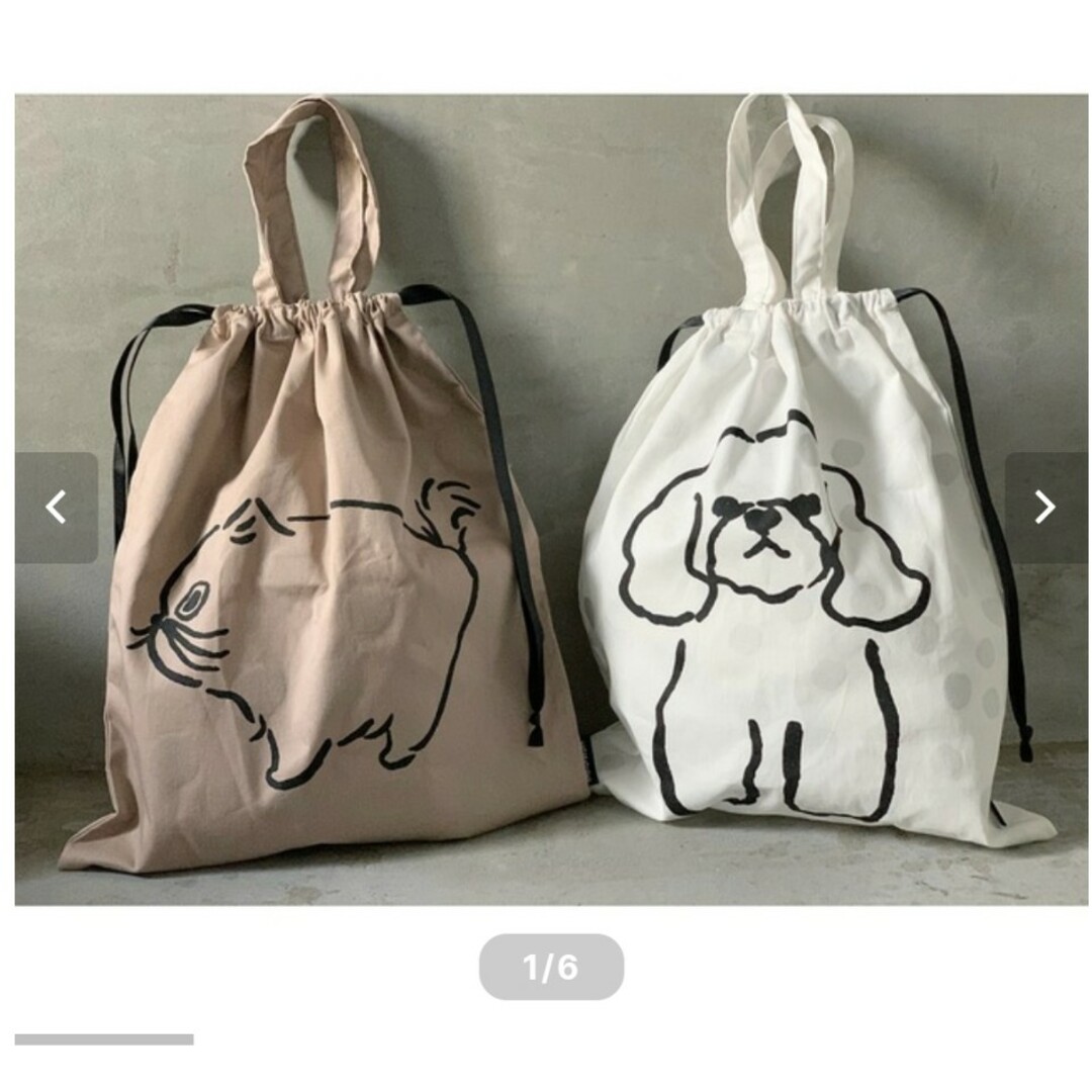 山鳩舎　巾着バッグ　２枚セット レディースのバッグ(エコバッグ)の商品写真