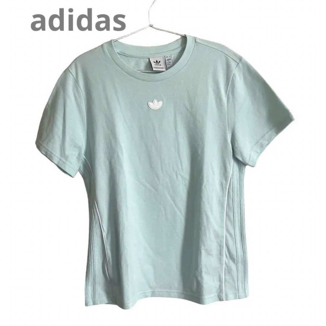 adidas(アディダス)のadidas アディダス　ロゴワッペンTシャツ　鹿の子生地　半袖 レディースのトップス(Tシャツ(半袖/袖なし))の商品写真