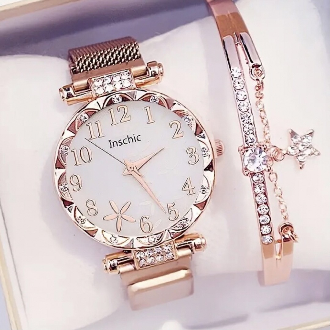 最終値下げ！誕生日 プレゼント レディース 腕時計 ブレスレット 2点 海外製品 レディースのファッション小物(腕時計)の商品写真