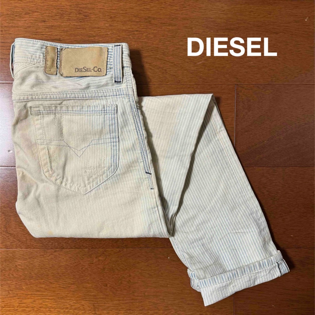 DIESEL(ディーゼル)のDIESEL ディーゼル ユーズド加工 ヒッコリー デニム スリム イタリア製 メンズのトップス(シャツ)の商品写真