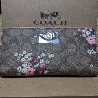 コーチ(COACH)のCOACH 長財布シグネチャー小さな花柄模様(財布)