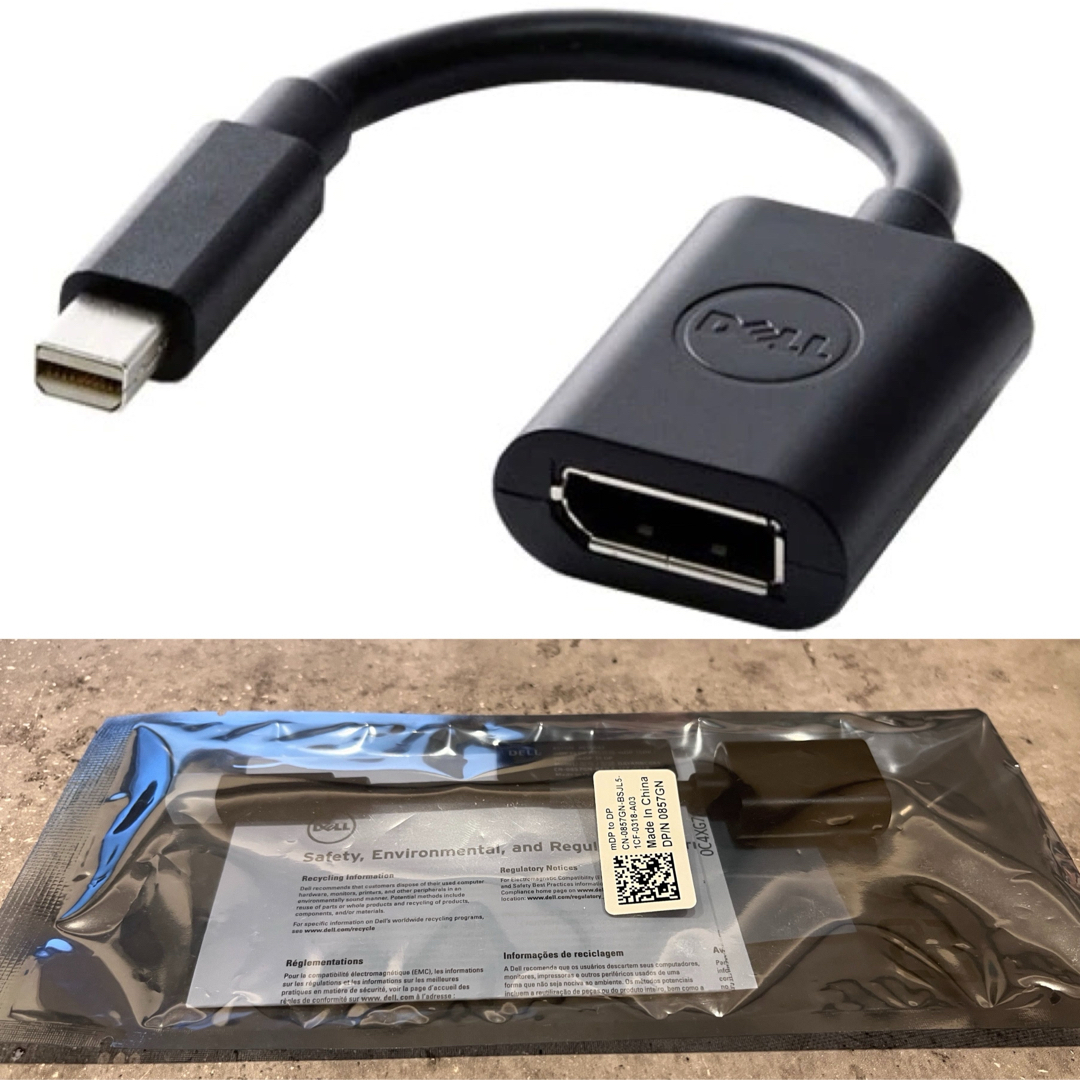 DELL(デル)のデル純正アダプタ Mini DisplayPort - DisplayPort スマホ/家電/カメラのPC/タブレット(PC周辺機器)の商品写真