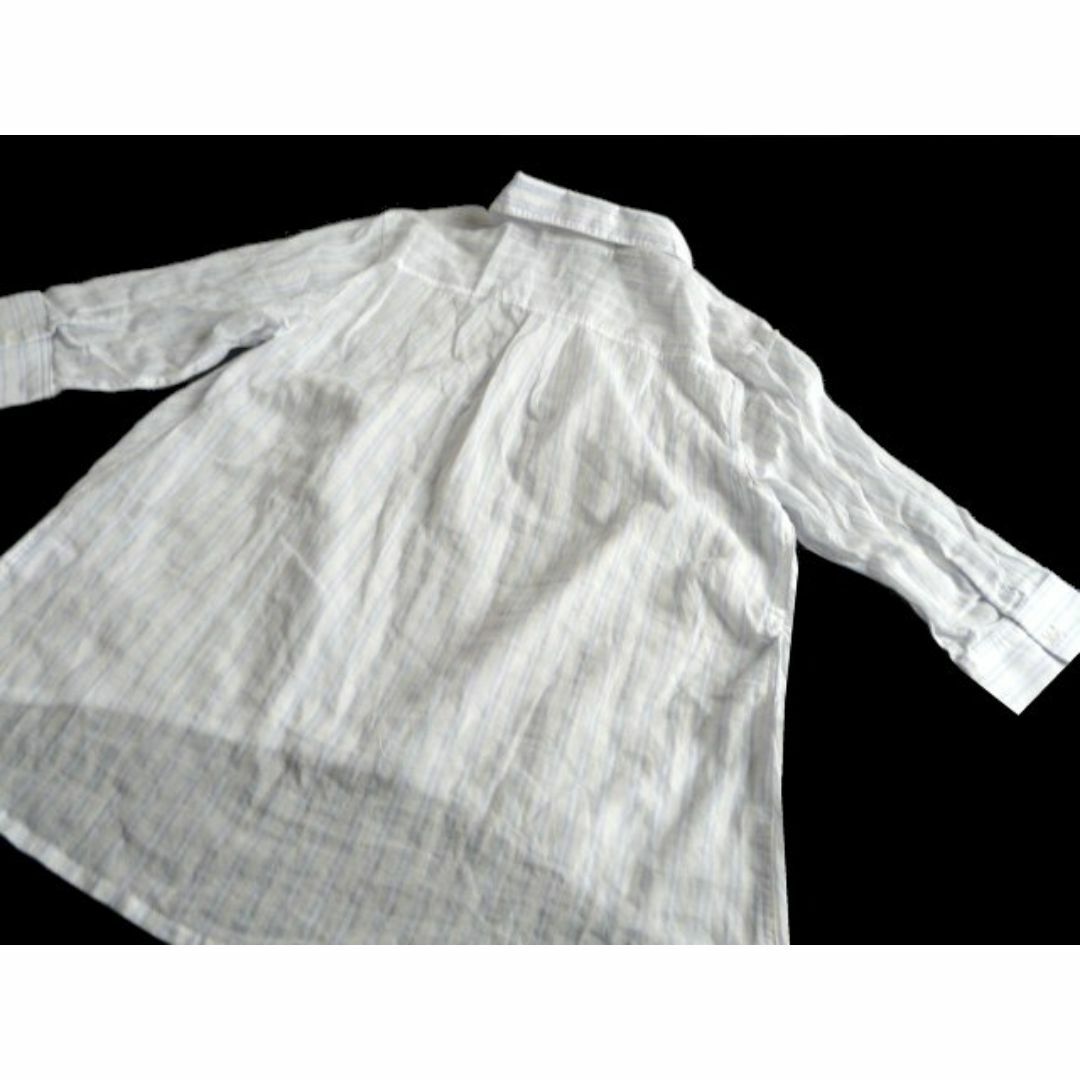新品 shiny ripple ガーゼ 綿 シアー 白 スキッパー 裾タック  レディースのトップス(シャツ/ブラウス(長袖/七分))の商品写真